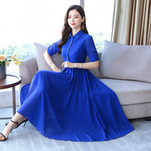 Load image into Gallery viewer, Spring And Autumn New Style Korean-style Slim Fit Slimming Mid-length Women's Dress Long Sleeve Chiffon Dress
