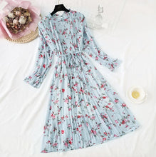 Load image into Gallery viewer, Elegant Polka Dot Women Dress Female Casual Flare Sleeve Office Chiffon Dot Print Dresses A-line Vintage Sweet Clothing Vestidos