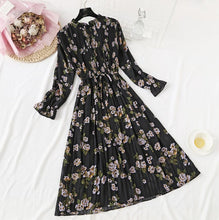 Load image into Gallery viewer, Elegant Polka Dot Women Dress Female Casual Flare Sleeve Office Chiffon Dot Print Dresses A-line Vintage Sweet Clothing Vestidos