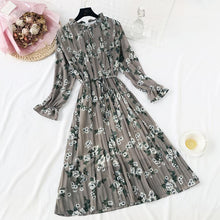 Load image into Gallery viewer, Elegant Polka Dot Women Dress Female Casual Flare Sleeve Office Chiffon Dot Print Dresses A-line Vintage Sweet Clothing Vestidos