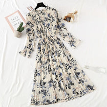 Load image into Gallery viewer, Elegant Polka Dot Women Dress Female Casual Flare Sleeve Office Chiffon Dot Print Dresses A-line Vintage Sweet Clothing Vestidos