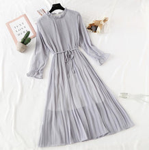 Load image into Gallery viewer, Elegant Polka Dot Women Dress Female Casual Flare Sleeve Office Chiffon Dot Print Dresses A-line Vintage Sweet Clothing Vestidos