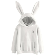 Load image into Gallery viewer, QRWR 2020 Autumn Winter Women Hoodies Kawaii Rabbit Ears Fashion Hoody Casual Solid Color Warm Sweatshirt Hoodies For Women