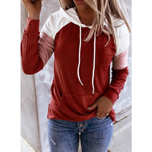 Load image into Gallery viewer, Women Hoodies Harajuku Casual Loose Long Sleeve Hooded 2020 Autumn Vintage Patchwork Sweatshirts Female Elegant Pullover Top 5XL