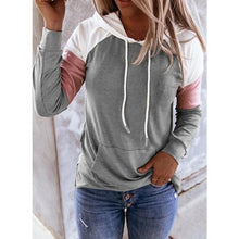 Load image into Gallery viewer, Women Hoodies Harajuku Casual Loose Long Sleeve Hooded 2020 Autumn Vintage Patchwork Sweatshirts Female Elegant Pullover Top 5XL