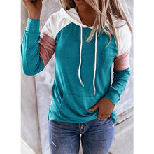 Load image into Gallery viewer, Women Hoodies Harajuku Casual Loose Long Sleeve Hooded 2020 Autumn Vintage Patchwork Sweatshirts Female Elegant Pullover Top 5XL