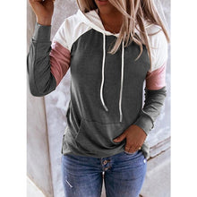 Load image into Gallery viewer, Women Hoodies Harajuku Casual Loose Long Sleeve Hooded 2020 Autumn Vintage Patchwork Sweatshirts Female Elegant Pullover Top 5XL