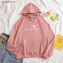 Load image into Gallery viewer, Gymnastics Heartbeat Print Women hoodies Cotton Casual Funny sweatshirts For Young Lady Girl pullovers OT-422
