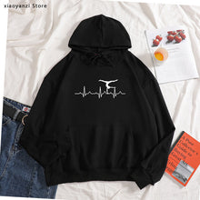 Load image into Gallery viewer, Gymnastics Heartbeat Print Women hoodies Cotton Casual Funny sweatshirts For Young Lady Girl pullovers OT-422
