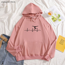 Load image into Gallery viewer, Gymnastics Heartbeat Print Women hoodies Cotton Casual Funny sweatshirts For Young Lady Girl pullovers OT-422
