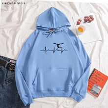 Load image into Gallery viewer, Gymnastics Heartbeat Print Women hoodies Cotton Casual Funny sweatshirts For Young Lady Girl pullovers OT-422
