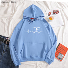 Load image into Gallery viewer, Gymnastics Heartbeat Print Women hoodies Cotton Casual Funny sweatshirts For Young Lady Girl pullovers OT-422
