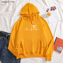 Load image into Gallery viewer, Gymnastics Heartbeat Print Women hoodies Cotton Casual Funny sweatshirts For Young Lady Girl pullovers OT-422
