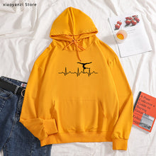 Load image into Gallery viewer, Gymnastics Heartbeat Print Women hoodies Cotton Casual Funny sweatshirts For Young Lady Girl pullovers OT-422
