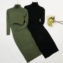 Load image into Gallery viewer, New Autumn Winter Women Knitted Dress Turtleneck Sweater Dresses Lady Slim Bodycon Long Sleeve Bottoming Dress Vestidos PP003
