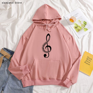 Fashion Ultra Music Festival Clothes Woman loose hoodies Funny Printing Music Note sweatshirts for Women High Quality pullovers