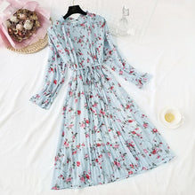 Load image into Gallery viewer, Elegant Polka Dot Women Dress Female Casual Flare Sleeve Office Chiffon Dot Print Dresses A-line Vintage Sweet Clothing Vestidos
