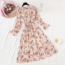 Load image into Gallery viewer, Elegant Polka Dot Women Dress Female Casual Flare Sleeve Office Chiffon Dot Print Dresses A-line Vintage Sweet Clothing Vestidos
