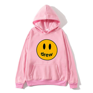 NEW Fashion Hoodie Men Justin Bieber The Drew House Smile Face Print Women Men Hoodies Sweatshirts Hip Hop Pullover Winter Fleec