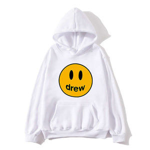 NEW Fashion Hoodie Men Justin Bieber The Drew House Smile Face Print Women Men Hoodies Sweatshirts Hip Hop Pullover Winter Fleec