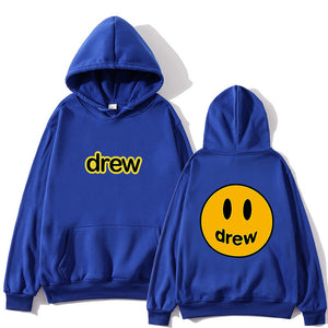 NEW Fashion Hoodie Men Justin Bieber The Drew House Smile Face Print Women Men Hoodies Sweatshirts Hip Hop Pullover Winter Fleec