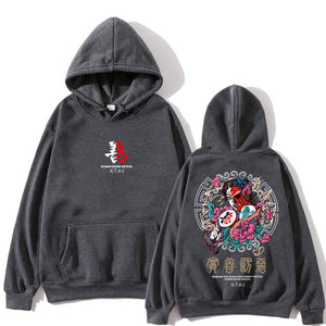 Brand New Designer Japanese Chinese Style Hoodies Streetwear Sweatshirt Hip Hop Evil Devil Printed Cotton Men Hip Hop Streetwear