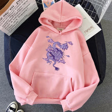 Load image into Gallery viewer, Dragon Print sweatshirt Women hoodie Cute Hip hop Kawaii Harajuku Oversized kawaii womens tops clothes
