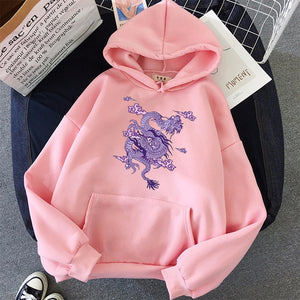 Dragon Print sweatshirt Women hoodie Cute Hip hop Kawaii Harajuku Oversized kawaii womens tops clothes