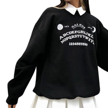 Load image into Gallery viewer, InsGoth Black Grunge Oversized Hoodies Gothic Harajuku Streetwear Chic Letter Print Hoodies Women Autumn Long Sleeve Hoodies
