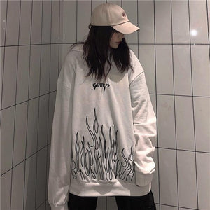 print long sleeve Pullovers oversized harajuku hoodie plus size winter clothes sweatshirt women korean style streetwear tops