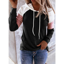 Load image into Gallery viewer, Women Hoodies Harajuku Casual Loose Long Sleeve Hooded 2020 Autumn Vintage Patchwork Sweatshirts Female Elegant Pullover Top 5XL
