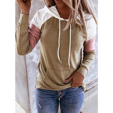 Load image into Gallery viewer, Women Hoodies Harajuku Casual Loose Long Sleeve Hooded 2020 Autumn Vintage Patchwork Sweatshirts Female Elegant Pullover Top 5XL
