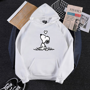 Fashion Harajuku Autumn Hoodies Women Flower Cartoon Printed Loose Korean Hooded Sweatshirt Streetwear Long Sleeve Pullovers