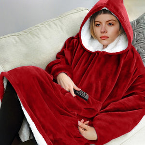 Oversized Hoodies Sweatshirt Women Winter Hoodies Fleece Giant TV Blanket With Sleeves Pullover Oversize Women Hoody Sweatshirts