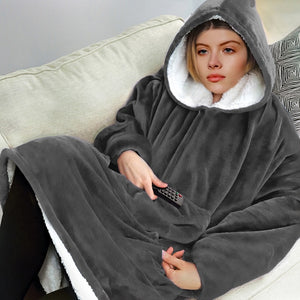 Oversized Hoodies Sweatshirt Women Winter Hoodies Fleece Giant TV Blanket With Sleeves Pullover Oversize Women Hoody Sweatshirts