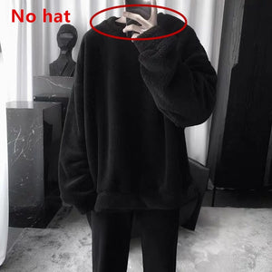 Autumn Winter Coats Soild Sweet Hooded Women Harajuku Loose Casual Warm Hoodies Ladies Fleece Flannel Pullover Female Sweatshirt